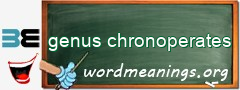 WordMeaning blackboard for genus chronoperates